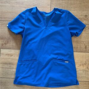 Figs Royal Blue Casma three pocket V-Neck Scrub Top
